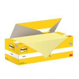 Samolepiaci bloček, 76x76 mm, 18+6x100 listov,  3M POSTIT, žltá