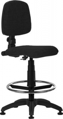 Kancelárska stolička, s kruhovou opierkou na nohy a s klzákmi, "Bora", čierna