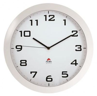 Nástenné hodiny, 38 cm, ALBA "Horissimo", biele