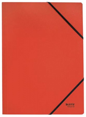 Doska s gumičkou, kartónová, A4, LEITZ "Recycle", červená