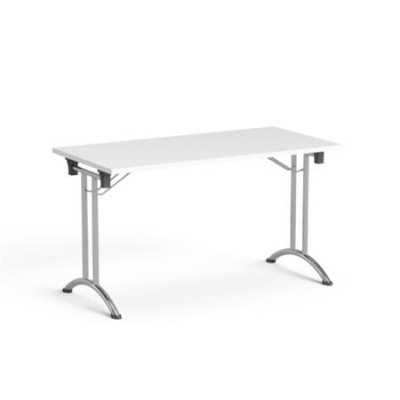 Konferenčný stôl, skladací, s ohýbateľnými kovovými nohami, 130 × 65 cm, MAYAH „Freedom SV-93“, biela