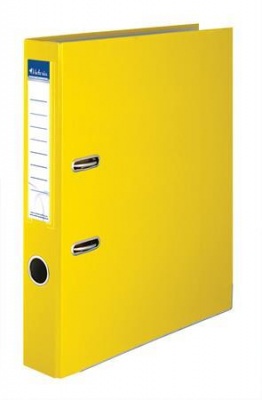 Pákový šanón, 50 mm, A4, PP/kartón, s ochranným spodným kovaním, VICTORIA OFFICE  "Basic", žltý