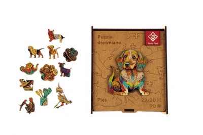 Puzzle, drevené, A4, 90 ks, PANTA PLAST "Puppy"