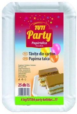 Papierová tácka, 13,5 x 20 cm, 25 ks, TUTI "Party"