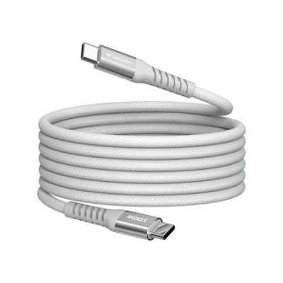 USB kábel, USB-C – USB-C, 1,2 m, 100W, magnetický, VERBATIM, sivý