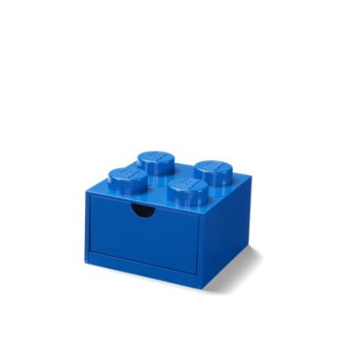 Úložný box na stôl, zásuvkový, LEGO "Brick 2x2", modrý