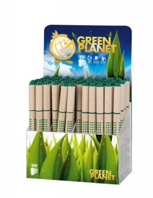 Guľôčkové pero "Green", materiál tela pera: papier, 64 ks