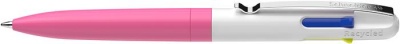 Guľôčkové pero, 0,5 mm, stláčací mechanizmus, 4 farby, SCHNEIDER "Take 4 Neon", ružové-biele