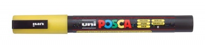 Dekoračný popisovač, 0,9-1,3 mm, UNI "Posca PC-3ML", lesklá žltá