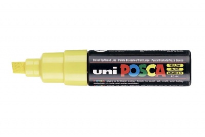 Dekoračný popisovač, 8 mm, UNI "Posca PC-8K", žltý