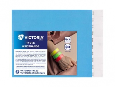 Identifikačný náramok, 3/4", tyvek, svetlomodrý, VICTORIA OFFICE