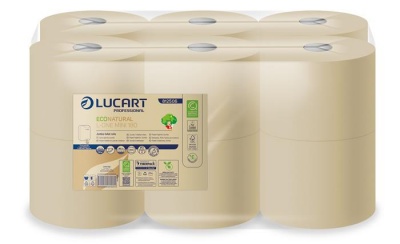 Toaletný papier, 2-vrstvový, 180 m, LUCART "EcoNatural" L-One mini 180", havana hnedá