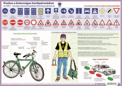 Podložka na stôl, obojstranná, A3, STIEFEL "Kerékpáros túlélés tízparancsolata - Predpisy pre cyklistov" - výrobok v MJ