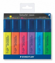 Zvýrazňovač, sada, 1-5 mm, STAEDTLER "Textsurfer Classic 364", 6 rôznych farieb
