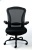 Kancelárska stolička, nastaviteľné opierky rúk, čierne čalúnená, sieťové operadlo, čierny podstavec, MAYAH "Grande"