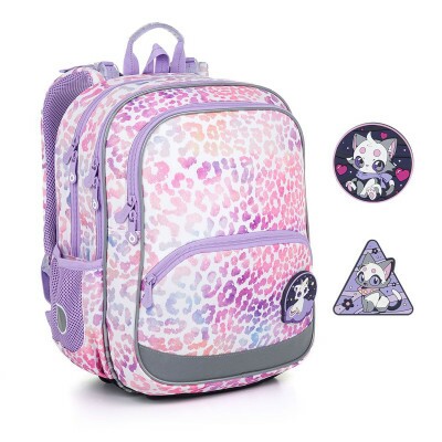 Školská taška s mačacími magnetmi Topgal BAZI 24003 G, 1. - 3. trieda