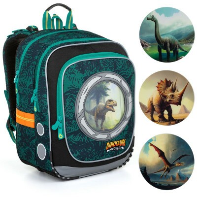 Školská taška s dinosaurami Topgal ENDY 23039 B, 1. - 3. trieda